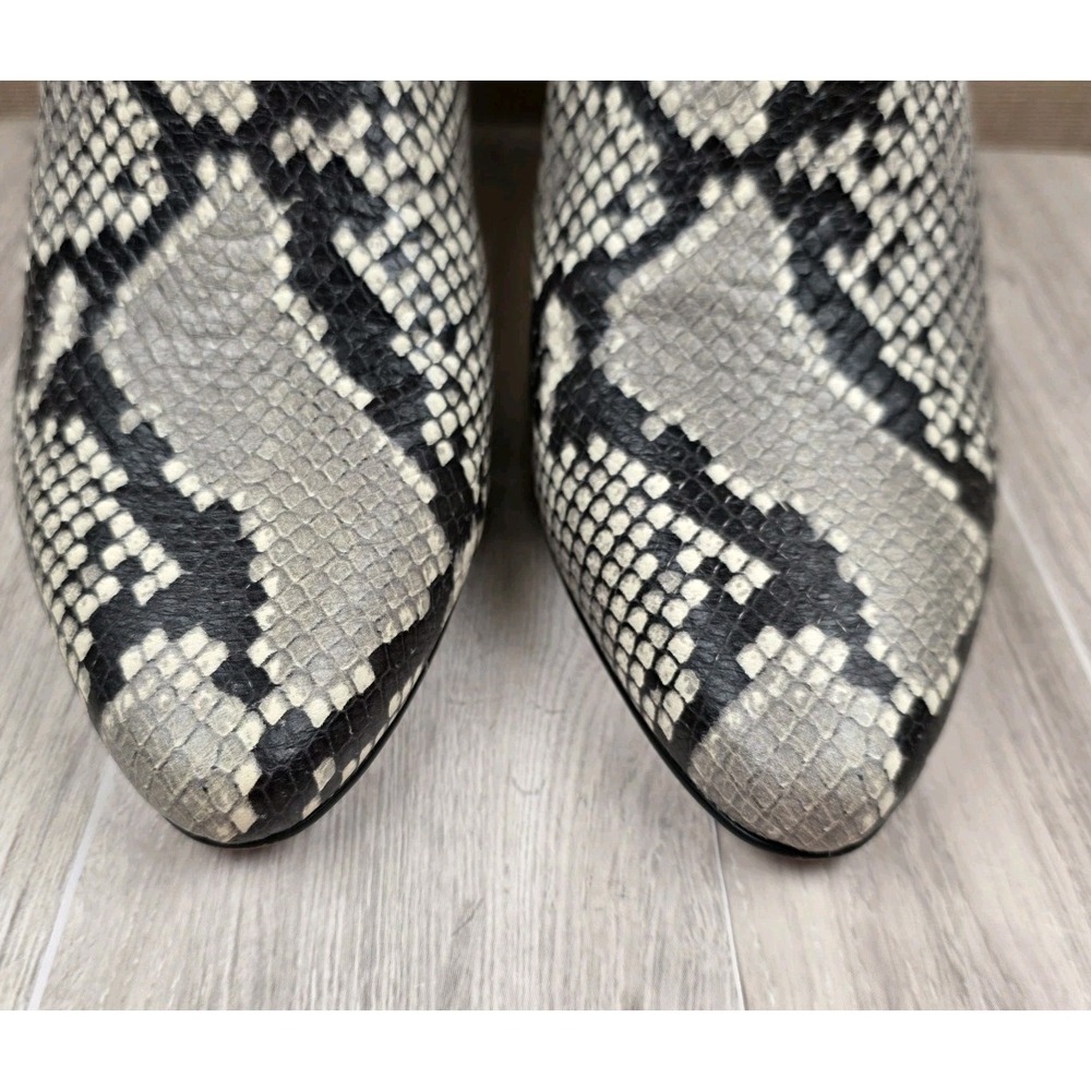 Banana Republic Snake Print Leather Stiletto Side Zip Ankle Boots Womens  10M - Picture 6 of 12